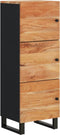 vidaXL - Hoge - kast - met - 3 - deuren - 40x33x110 - cm - massief - acaciahout - en - ijzer