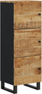 vidaXL - Hoge - kast - met - 3 - deuren - 40x33x110 - cm - massief - mangohout - en - ijzer