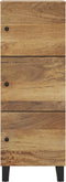 vidaXL - Hoge - kast - met - 3 - deuren - 40x33x110 - cm - massief - mangohout - en - ijzer