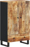 vidaXL - Hoge - kast - met - lade - 60x33x100 - cm - massief - mangohout - en - ijzer