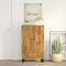vidaXL - Hoge - kast - met - lade - 60x33x100 - cm - massief - mangohout - en - ijzer