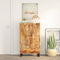vidaXL - Hoge - kast - met - lade - 60x33x100 - cm - massief - mangohout - en - ijzer