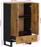 vidaXL - Hoge - kast - met - lade - 60x33x100 - cm - massief - mangohout - en - ijzer