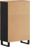 vidaXL - Hoge - kast - met - lade - 60x33x100 - cm - massief - mangohout - en - ijzer