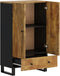 vidaXL - Hoge - kast - met - lade - 60x33x100 - cm - massief - mangohout - en - ijzer