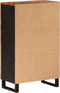 vidaXL - Hoge - kast - met - lade - 60x33x100 - cm - massief - acaciahout - en - ijzer