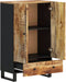 vidaXL - Hoge - kast - met - lade - 60x33x100 - cm - massief - mangohout - en - ijzer