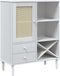 vidaXL - Hoge - kast - SENJA - 90x40x112 - cm - rattan - look - massief - grenenhout - wit