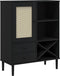 vidaXL - Hoge - kast - SENJA - 90x40x112 - cm - rattan - look - grenenhout - zwart