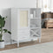vidaXL - Hoge - kast - SENJA - 90x40x112 - cm - rattan - look - massief - grenenhout - wit
