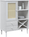 vidaXL - Hoge - kast - SENJA - 90x40x112 - cm - rattan - look - massief - grenenhout - wit