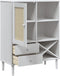 vidaXL - Hoge - kast - SENJA - 90x40x112 - cm - rattan - look - massief - grenenhout - wit