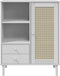 vidaXL - Hoge - kast - SENJA - rattan-look - 90x40x112 - cm - massief - grenenhout - wit