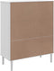 vidaXL - Hoge - kast - SENJA - rattan-look - 90x40x112 - cm - massief - grenenhout - wit