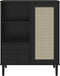 vidaXL - Hoge - kast - SENJA - rattan-look - 90x40x112 - cm - grenenhout - zwart