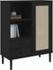 vidaXL - Hoge - kast - SENJA - rattan-look - 90x40x112 - cm - grenenhout - zwart