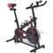 vidaXL - Hometrainer - met - hartslagsensoren - zwart - en - rood
