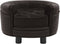 vidaXL - Hondenbank - 48x48x32 - cm - pluche - en - kunstleer - bruin