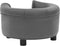 vidaXL - Hondenbank - 48x48x32 - cm - pluche - en - kunstleer - grijs