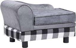 vidaXL - Hondenbank - 57x34x36 - cm - pluche - grijs