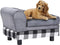 vidaXL - Hondenbank - 57x34x36 - cm - pluche - grijs