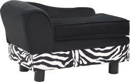 vidaXL - Hondenbank - 57x34x36 - cm - pluche - zwart