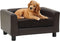 vidaXL - Hondenbank - 60x43x30 - cm - pluche - en - kunstleer - bruin