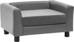 vidaXL - Hondenbank - 60x43x30 - cm - pluche - en - kunstleer - grijs