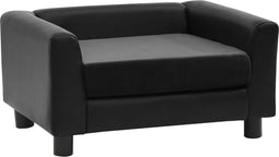 vidaXL - Hondenbank - 60x43x30 - cm - pluche - en - kunstleer - zwart