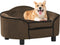 vidaXL - Hondenbank - 67x47x36 - cm - pluche - bruin