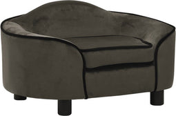 vidaXL - Hondenbank - 67x47x36 - cm - pluche - donkergrijs