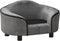 vidaXL - Hondenbank - 67x47x36 - cm - pluche - donkergrijs