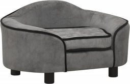vidaXL - Hondenbank - 67x47x36 - cm - pluche - grijs