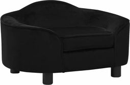 vidaXL - Hondenbank - 67x47x36 - cm - pluche - zwart