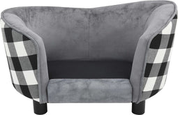 vidaXL - Hondenbank - 68x38x38 - cm - pluche - grijs