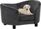 vidaXL - Hondenbank - 69x49x40 - cm - pluche - donkergrijs