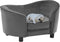 vidaXL - Hondenbank - 69x49x40 - cm - pluche - en - kunstleer - donkergrijs