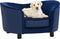 vidaXL - Hondenbank - 69x49x40 - cm - pluche - en - kunstleer - donkergrijs