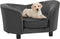 vidaXL - Hondenbank - 69x49x40 - cm - pluche - en - kunstleer - donkergrijs