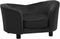 vidaXL - Hondenbank - 69x49x40 - cm - pluche - en - kunstleer - zwart