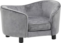 vidaXL - Hondenbank - 69x49x40 - cm - pluche - grijs