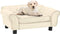 vidaXL - Hondenbank - 72x45x30 - cm - pluche - crèmekleurig