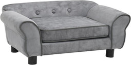 vidaXL - Hondenbank - 72x45x30 - cm - pluche - grijs