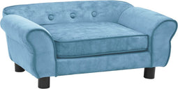 vidaXL - Hondenbank - 72x45x30 - cm - pluche - turquoise