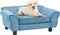 vidaXL - Hondenbank - 72x45x30 - cm - pluche - turquoise