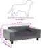 vidaXL - Hondenbank - 81x43x31 - cm - pluche - en - kunstleer - grijs