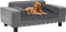 vidaXL - Hondenbank - 81x43x31 - cm - pluche - en - kunstleer - grijs