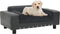 vidaXL - Hondenbank - 81x43x31 - cm - pluche - en - kunstleer - donkergrijs