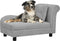 vidaXL - Hondenbank - met - kussen - 83x44x44 - cm - pluche - grijs