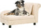 vidaXL - Hondenbank - met - kussen - 83x44x44 - cm - pluche - crèmekleurig